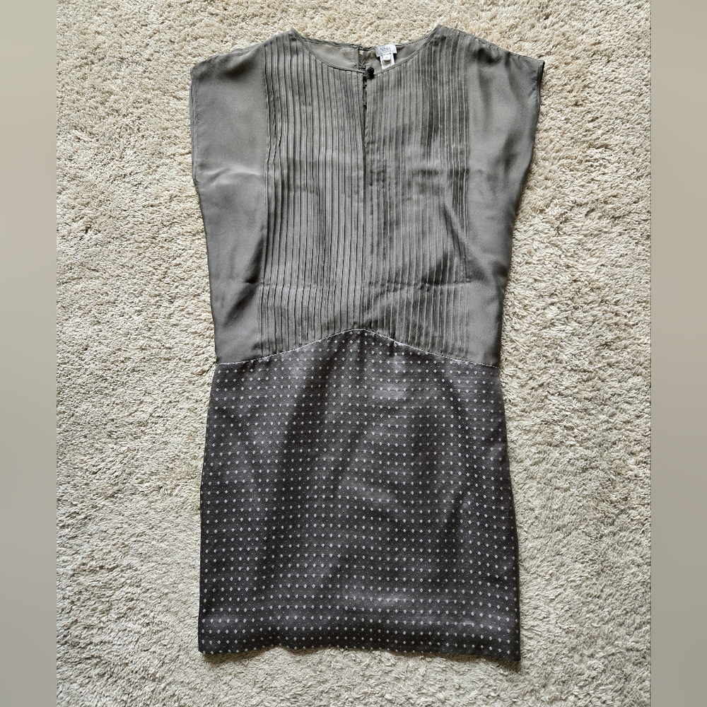 Hoss Intropia Silk Blend Mini Dress Womens 6 Pleated Sleeveless